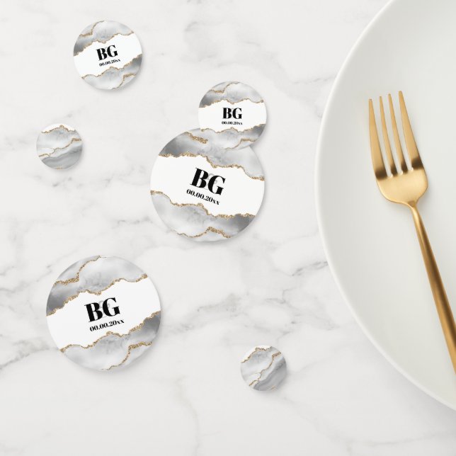 Geode faux gold white watercolor agate chic confetti (Group)