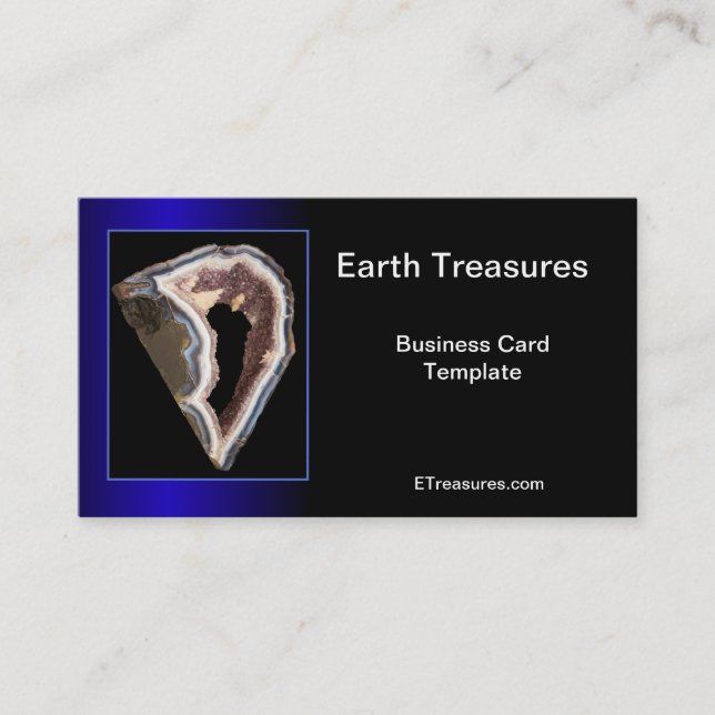 Geode Minerals Agates Crystals Business Card (Front)