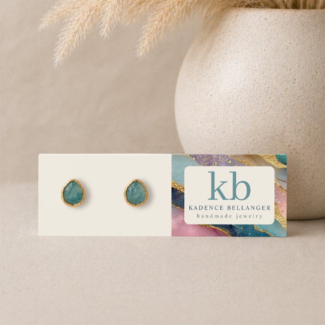 Geode Pattern Monogram Earring Mini Display Card (Creator Uploaded)