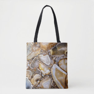 Geode rock pattern tote bag