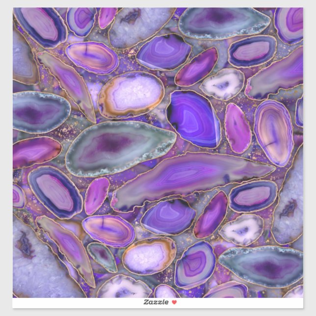 Geodes crystal pattern - Purple and Violet (Sheet)