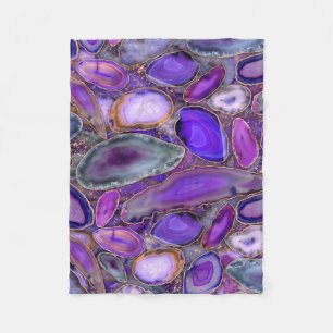 Geodes crystal pattern - Purple and Violet Fleece Blanket
