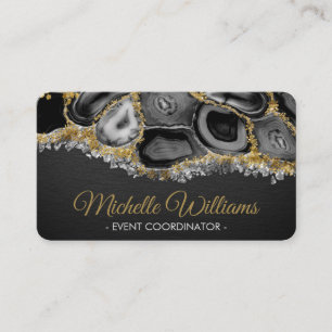 Geodes crystals - Black and Gold Business Card
