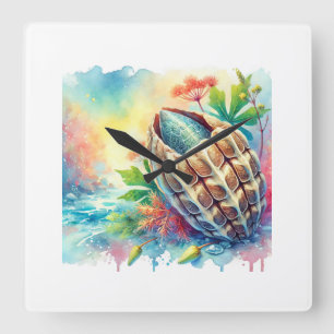 Geoduck Beauty 080824AREF130 - Watercolor Square Wall Clock