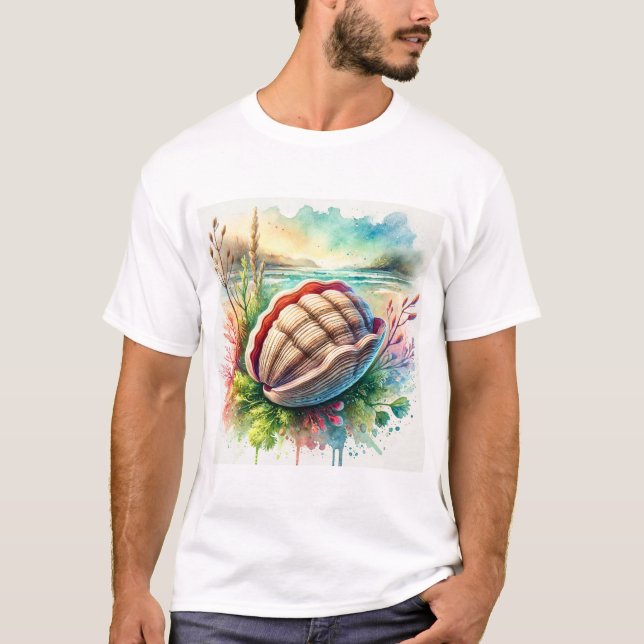 Geoduck Clam 170624AREF120 - Watercolor T-Shirt (Front)