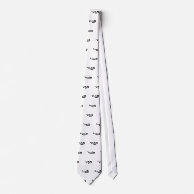 Geoduck Clam (black and white illustration) Tie (Front)