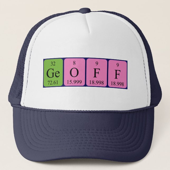 Geoff periodic table name hat (Front)