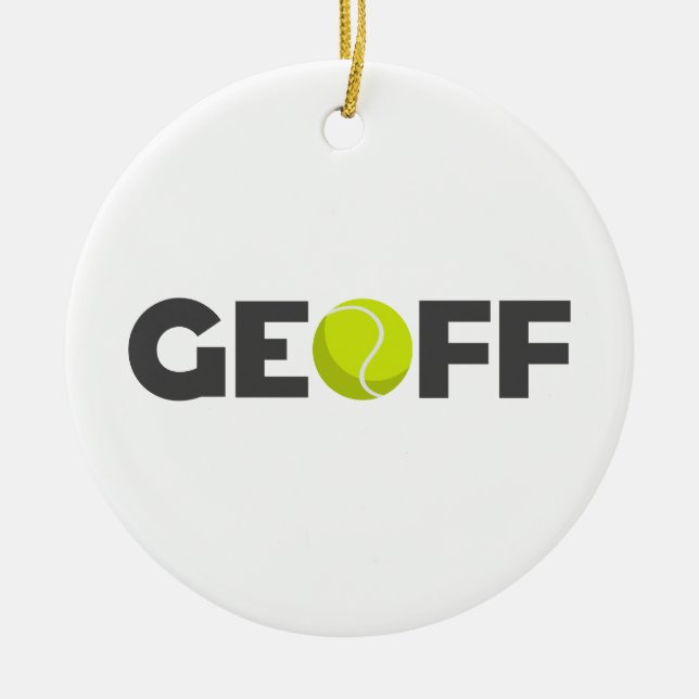 Geoff Tennis Ceramic Tree Decoration (Front)