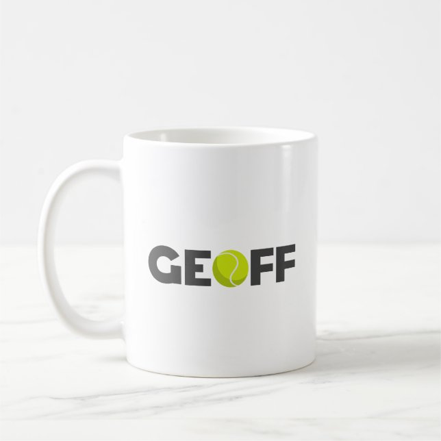 Geoff Tennis Coffee Mug (Left)