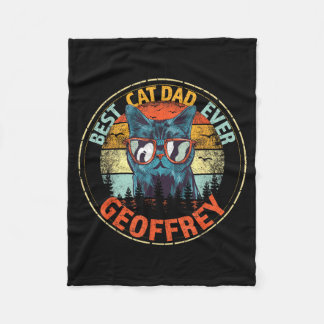 Geoffrey Cat Dad Ever Funny Name Fleece Blanket