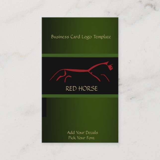 Geoglyph Green Uffington Red Horse Business Card (Front)