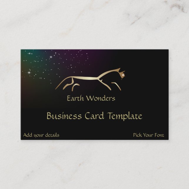 Geoglyph Uffington White Horse Gold Business Card (Front)