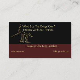 Geoglyphs Animal Giraffe or Dog Gold Logo Business Card