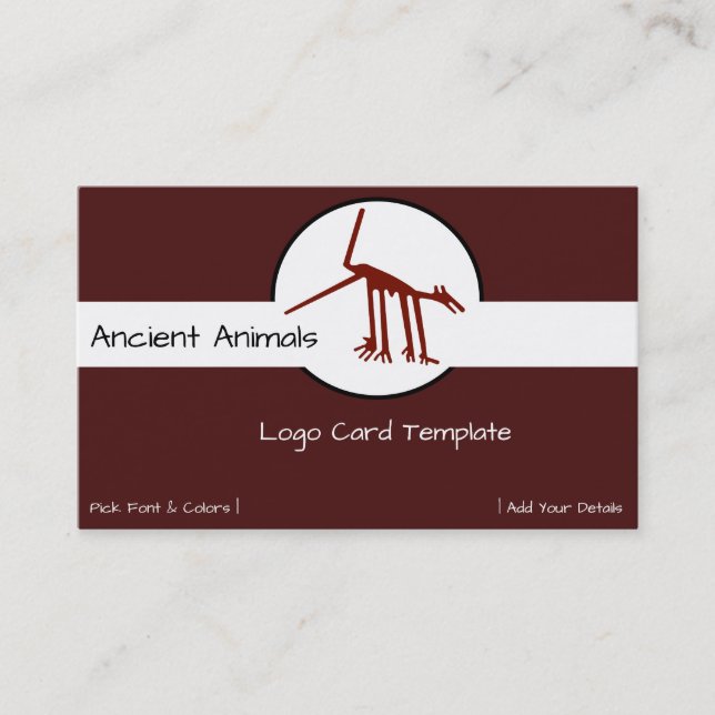 Geoglyphs Peru Ancient Animal Logo Business Card (Front)