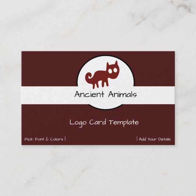 Geoglyphs Peru Red Fox Cat Logo Business Card (Front)