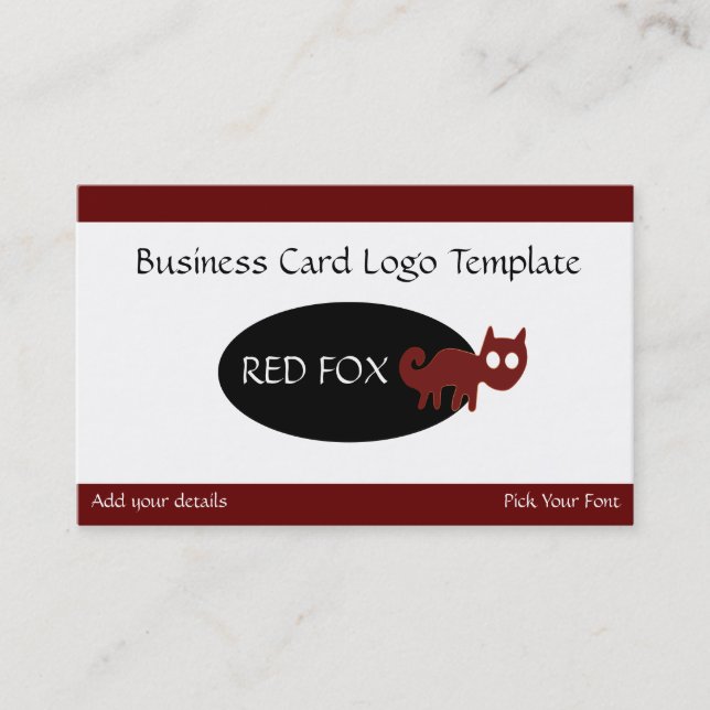 Geoglyphs Red Fox Logo Business Card (Front)