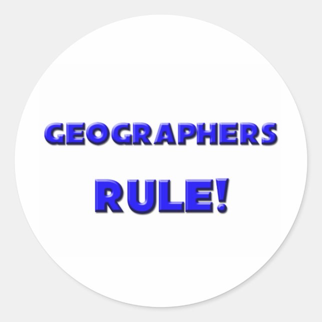 Geographers Rule! Classic Round Sticker (Front)