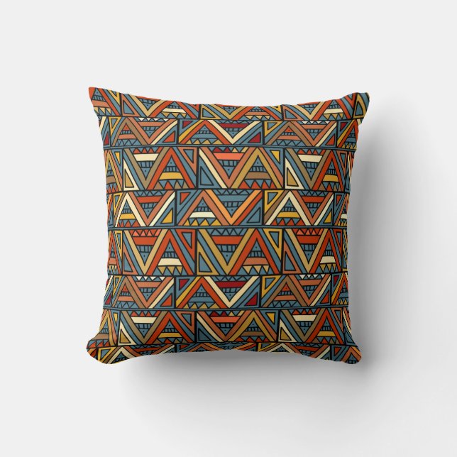 Geographic Multicolor Triangle Cushion (Front)