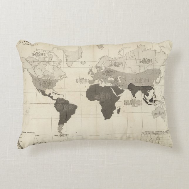 Geographical Distribution of Vegetation Decorative Cushion (Front)