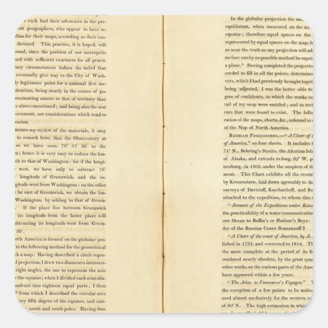 Geographical Memoir Square Sticker (Front)