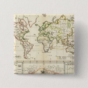 Geographical spread of the human race 15 cm square badge