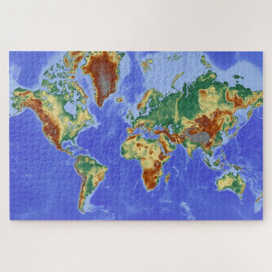 Geographical World Atlas Map Continents Jigsaw Puzzle | Zazzle.co.uk