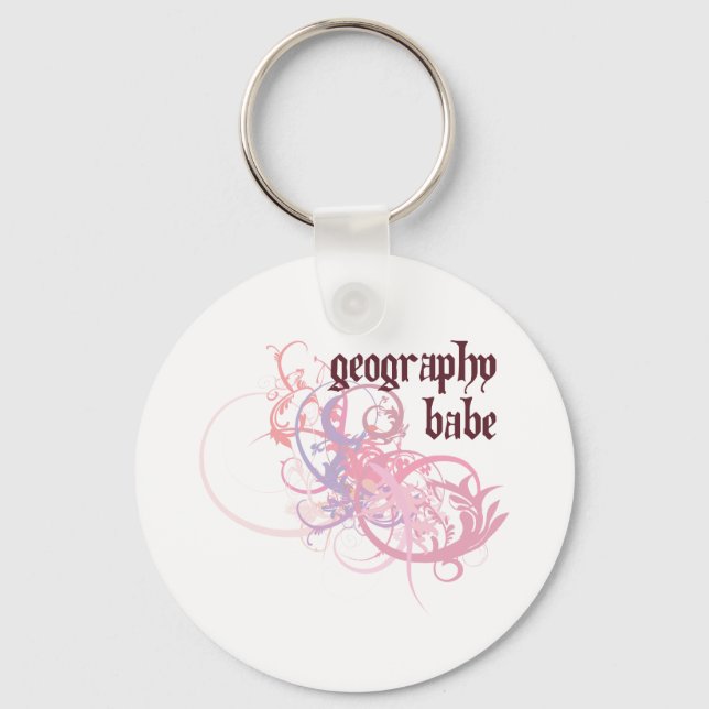Geography Babe Key Ring (Front)