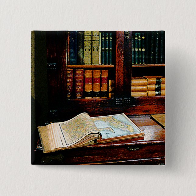 Geography Book 15 Cm Square Badge (Front)