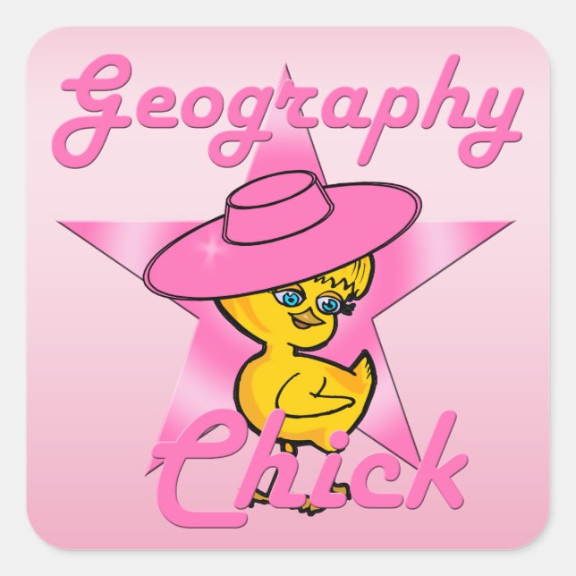 Geography Chick #8 Square Sticker (Front)
