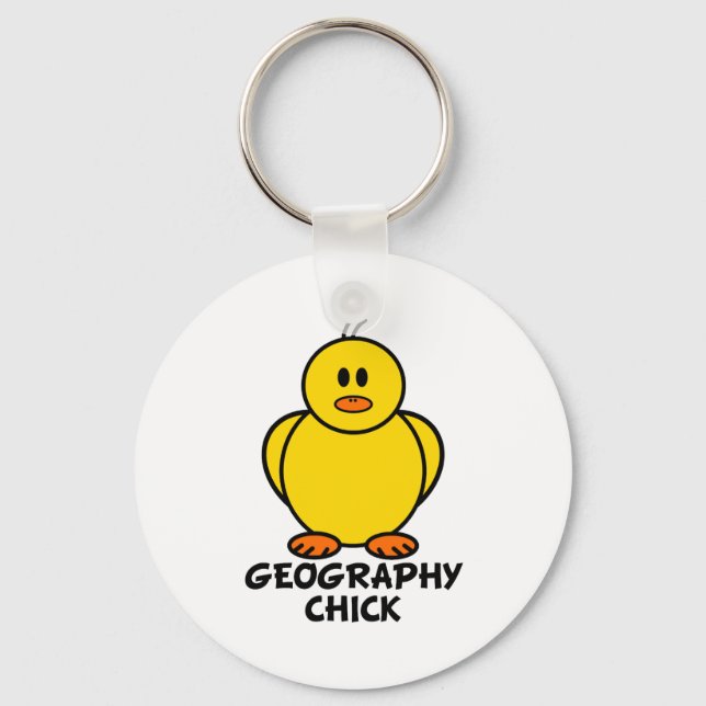Geography Chick Key Ring (Front)