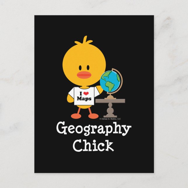 Geography Chick Postcard (Front)