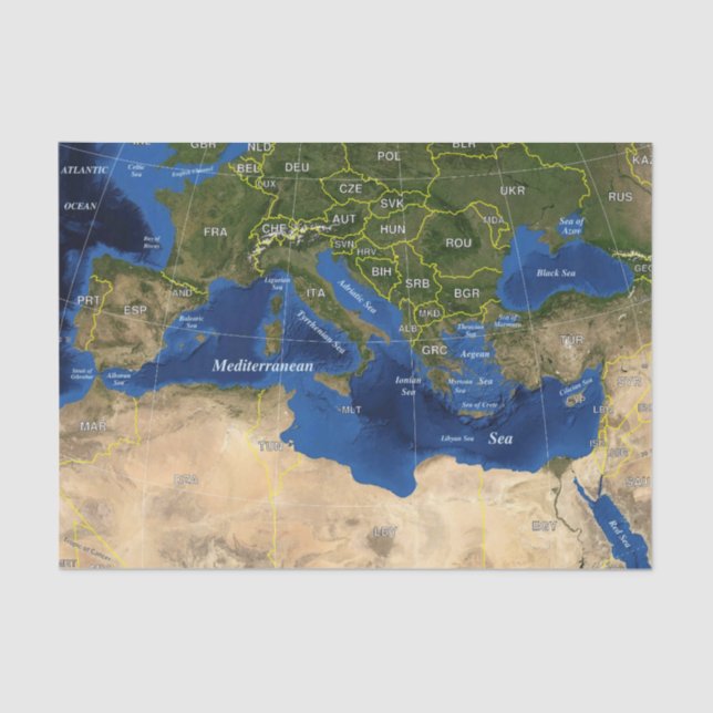 geography map tissue paper (Front)