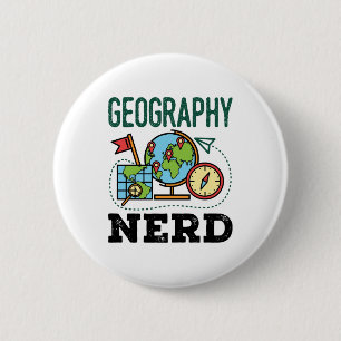 Geography Nerd 6 Cm Round Badge