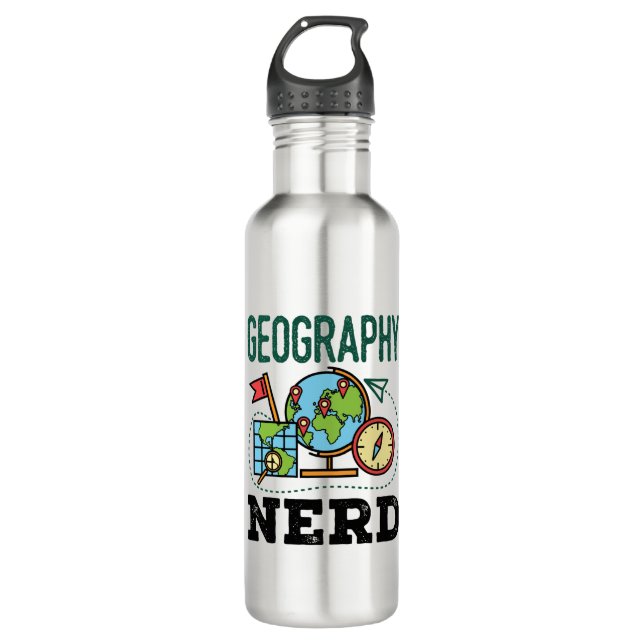 Geography Nerd 710 Ml Water Bottle (Front)
