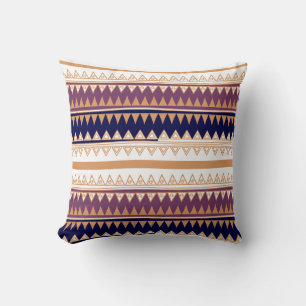 Geography Plum, Peach, Navy and Eggshell Cushion