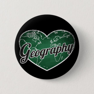 Geography Retro Heart Blackboard Love 6 Cm Round Badge