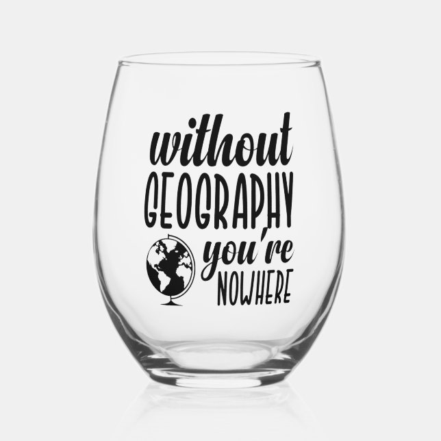 Geography Stemless Wine Glass (Front)