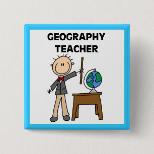 Geography Teacher 15 Cm Square Badge