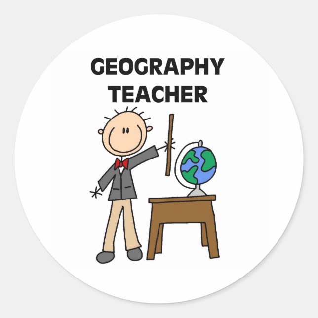 Geography Teacher Classic Round Sticker (Front)