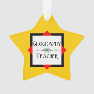 Geography Teacher Colour Block Ornament