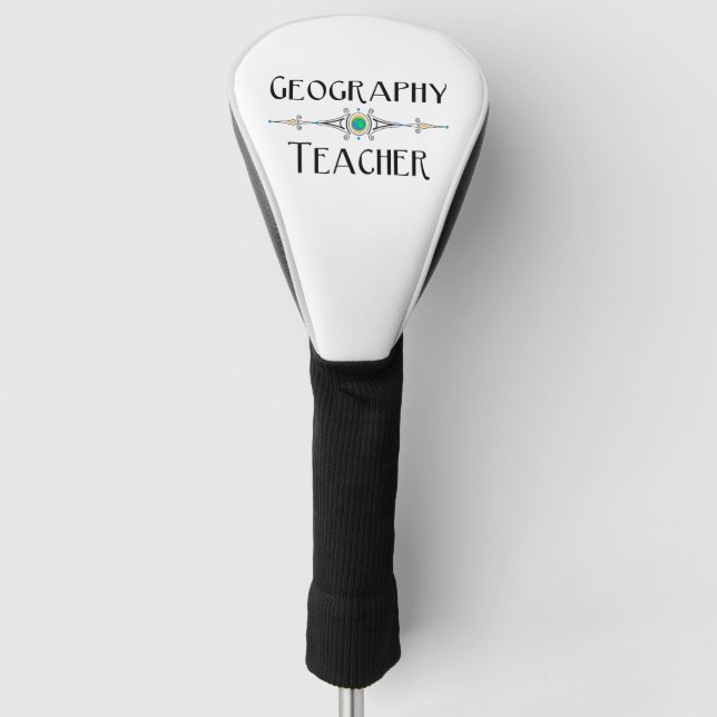Geography Teacher Decorative Line Golf Head Cover (Front)