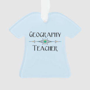 Geography Teacher Decorative Line Ornament
