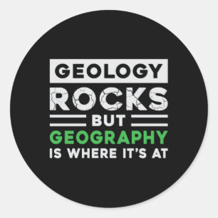 Geography Teacher Funny Map World Continents Gift Classic Round Sticker