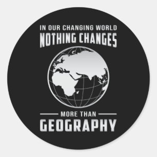 Geography Teacher Funny Map World Continents Gift Classic Round Sticker