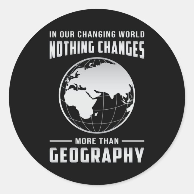 Geography Teacher Funny Map World Continents Gift Classic Round Sticker (Front)
