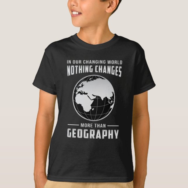Geography Teacher Funny Map World Continents Gift T-Shirt (Front)