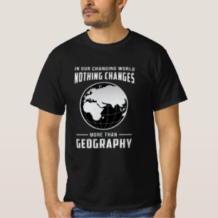 Geography Teacher Funny Map World Continents Gift T-Shirt