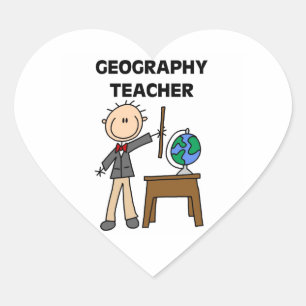 Geography Teacher Heart Sticker