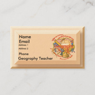 Geography Teacher Motto Business Card