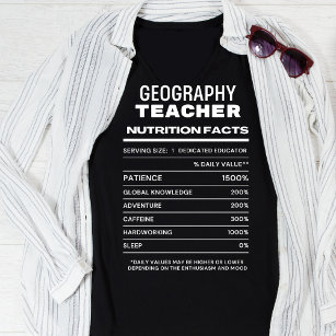 Geography Teacher Nutrition Facts Funny T-Shirt
